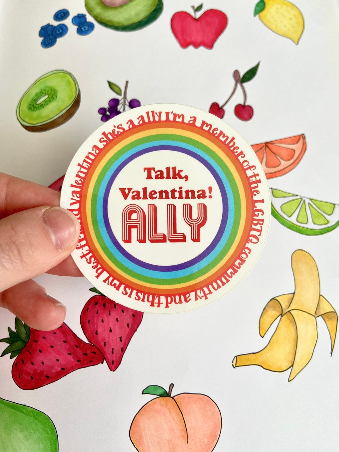 Talk Valentina Ally Sticker, LGBTQIA Ally Sticker, Gay Tiktok, Gay