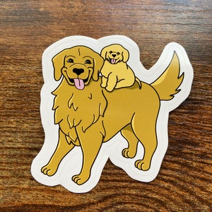 Golden Retriever Bubble-free stickers, Golden Retriever Mom en Puppy Sticker, Golden Retriever Owner Gift, Dog Lover Gift, Golden Mom