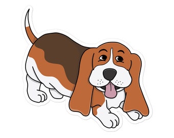 Hound Dog Bubble-free sticker, Cute Hound Sticker, Hound Owner Gift, Hound Mom, Hound Dad, Dog Lover Gift, Animal Lover, Stocking Stuffer