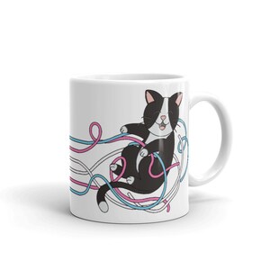 Trans Pride Cat Mug, Transgender Pride Flag, Trans Pride Flag, Pride Month, Trans Pride Gift, Transgender Pride Gift, LGBTQIA+ Gift, Queer
