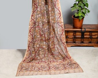 Kalamkari Chanderi Dupatta | Kalamkari Muslin Silk Dupatta | Kalamkari Muslin Chanderi Dupatta/Kalamkari Edit/Hand Painted Kalamkari Dupatta