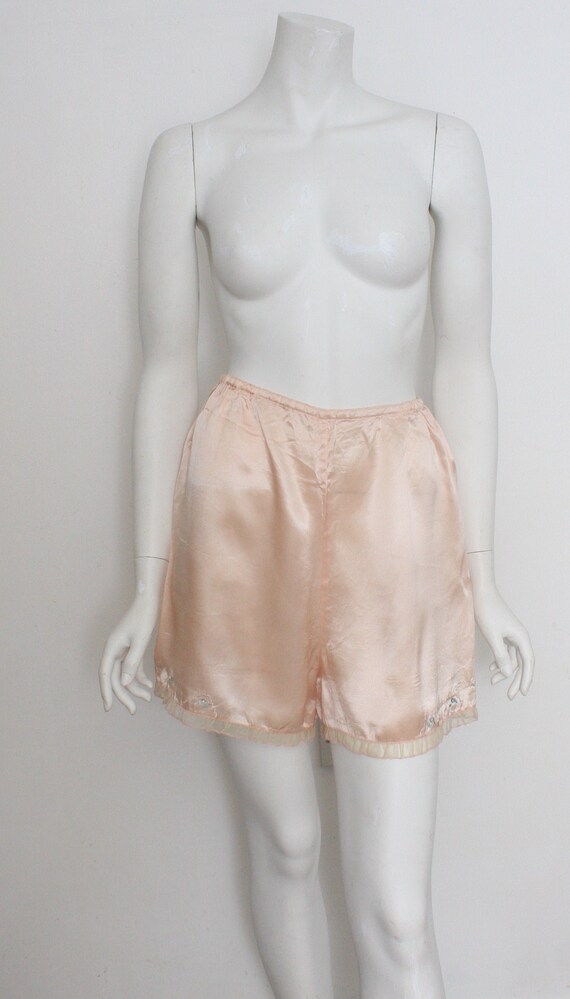 Vintage Satin Knickers WWII Utility Peach French K