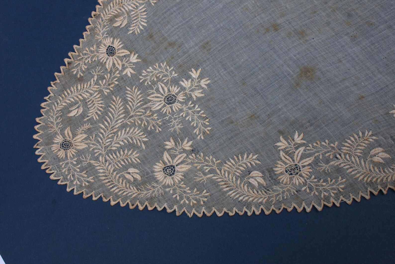 Antique Ayrshire embroidery lace collar Hand embroidered white Etsy