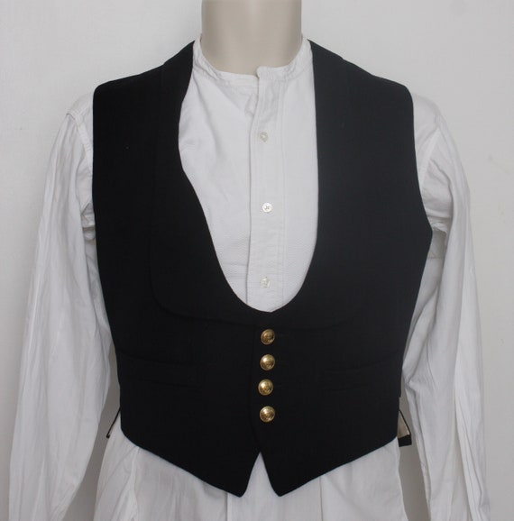Vintage Waistcoat Royal Navy Black Mess Dress Wais