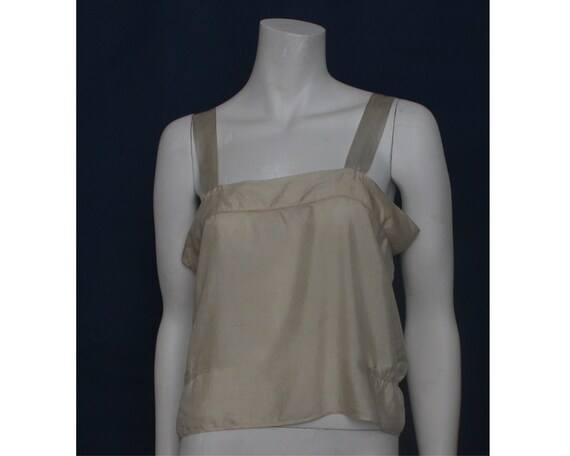 Vintage cream silk cami camisole vest top 37" Bus