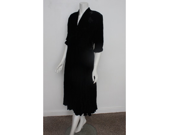 Vintage Black Velvet Evening Dress Julian Frances