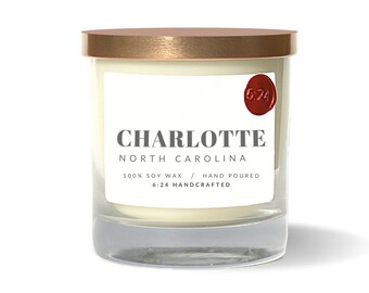Charlotte, North Carolina Candle | Hand Poured | 100% Soy Wax