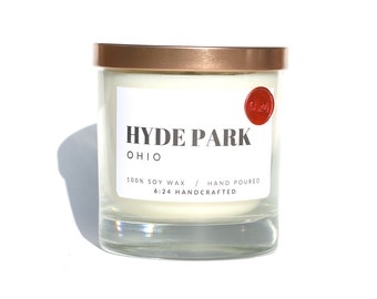 Hyde Park, Ohio Candle | Hand Poured | 100% Soy Wax