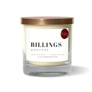 Billings, Montana Candle | Hand Poured Soy Candle | 100% Soy Wax