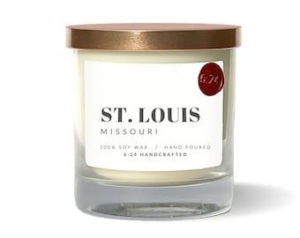 St. Louis, Missouri Candle – Hand-Poured 100% Soy Wax - Housewarming Gift