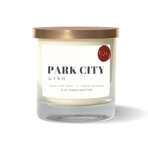 Park City, Utah Candle: Hand-Poured Soy Wax with Fir & Clove