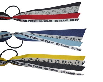 Custom Sports Hair Tie, Personalized Hair Ribbons