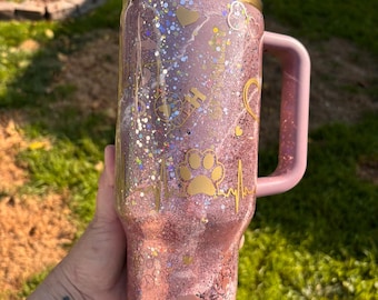 Stanley, técnico veterinario, 40 oz, oro rosa personalizado.