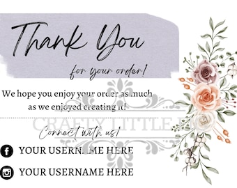 Thank you for your order | business card | template | Canva | download