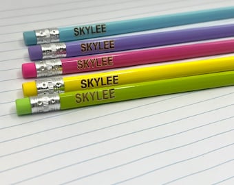 Name pencils - custom - laser engraved - personalized - back to school