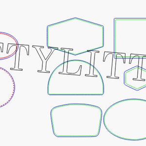 May include: A digital illustration of various geometric shapes, including a circle, oval, square, rectangle, hexagon, and pentagon. The shapes are outlined in different colors, including blue, green, red, and purple. The text "CRAFTY LITTLE FIG" is superimposed over the shapes.