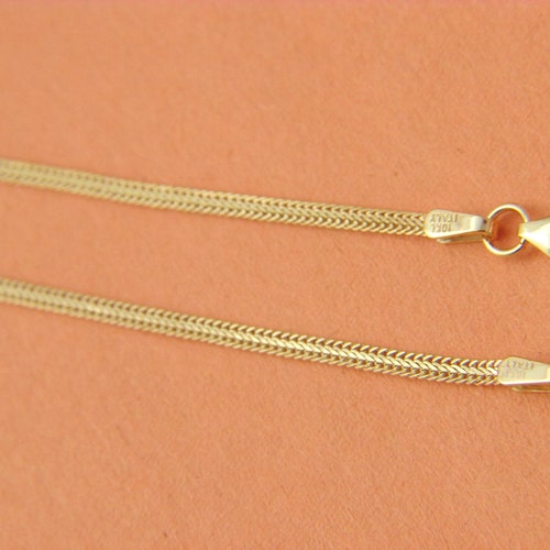 Solid 10K Gold 2.5mm Braided Herringbone Necklace Real 10kt Etsy