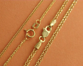 GoldenMine Fine Jewelry Collection 14k Yellow or White Gold 1mm Braided Square Wheat Chain Necklace with Lobster Claw Clasp GoldenMine Fine Jewelry Collection 14k Yellow or White Gold 1mm Braided Square Wheat Chain Necklace with Lobster Claw Clasp