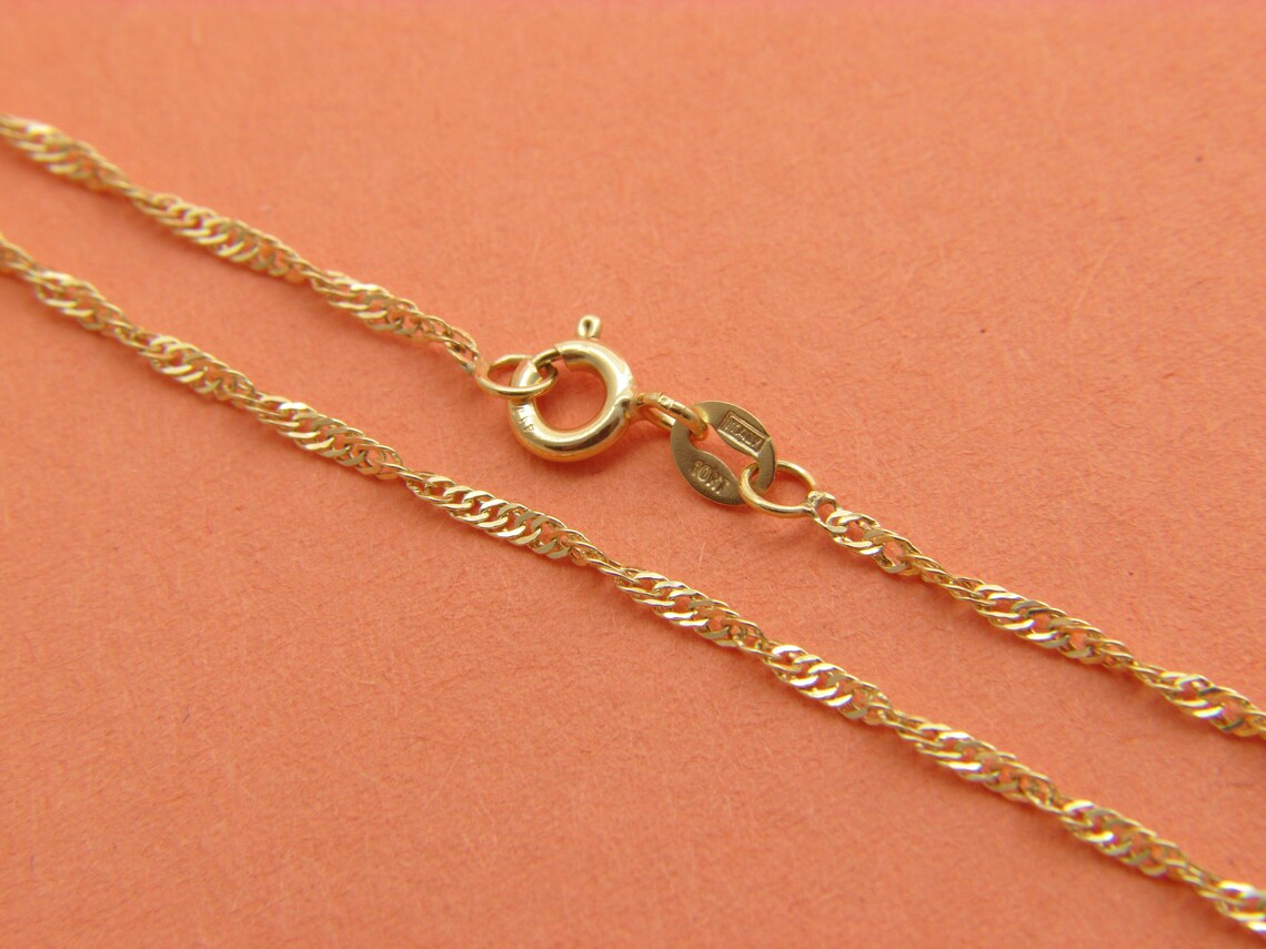 10K Gold Rope Chain 1.5mm Necklace Real 10kt Yellow Gold Etsy