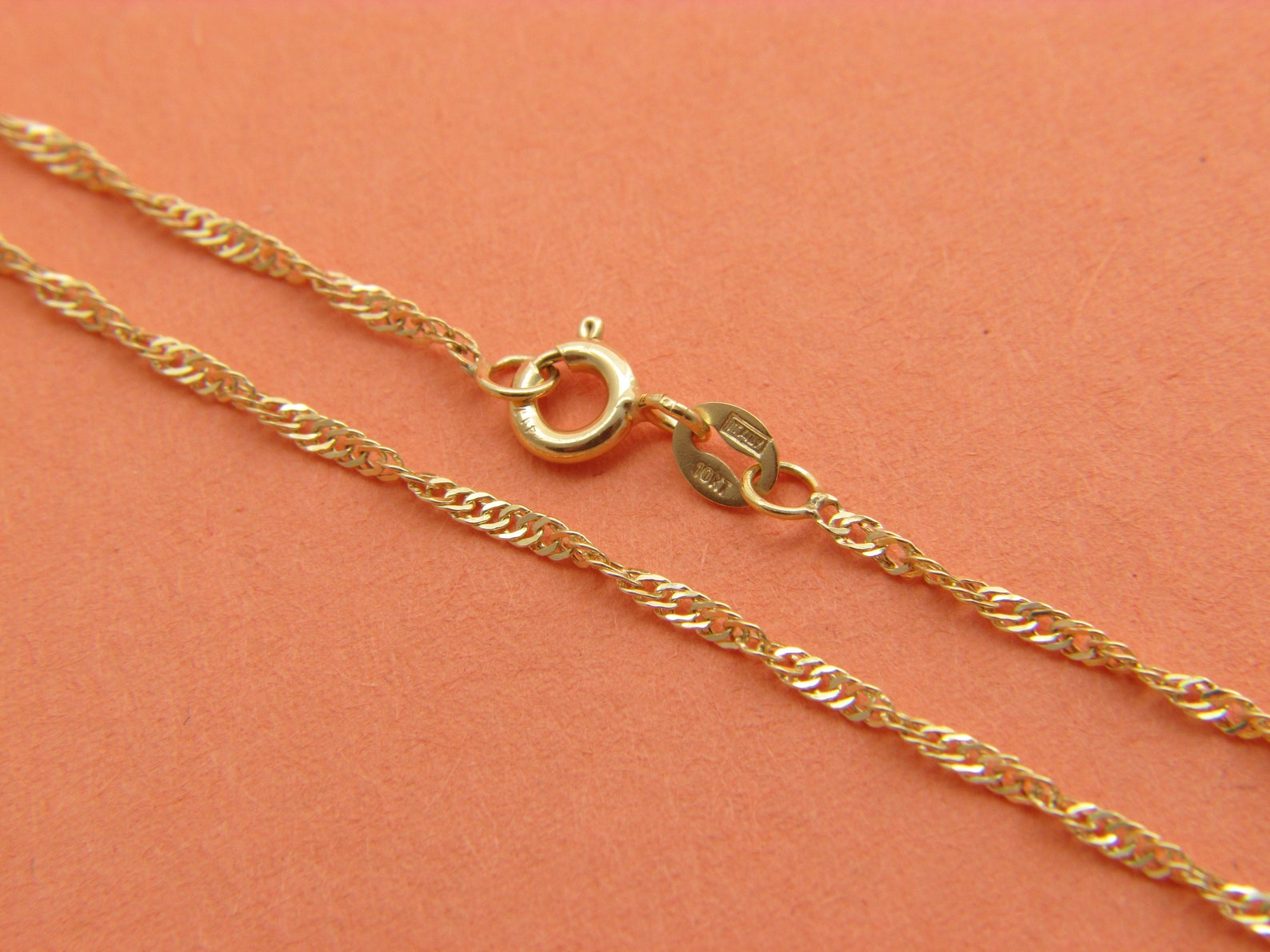 10K Gold Rope Chain 1.5mm Necklace Real 10kt Yellow Gold Etsy