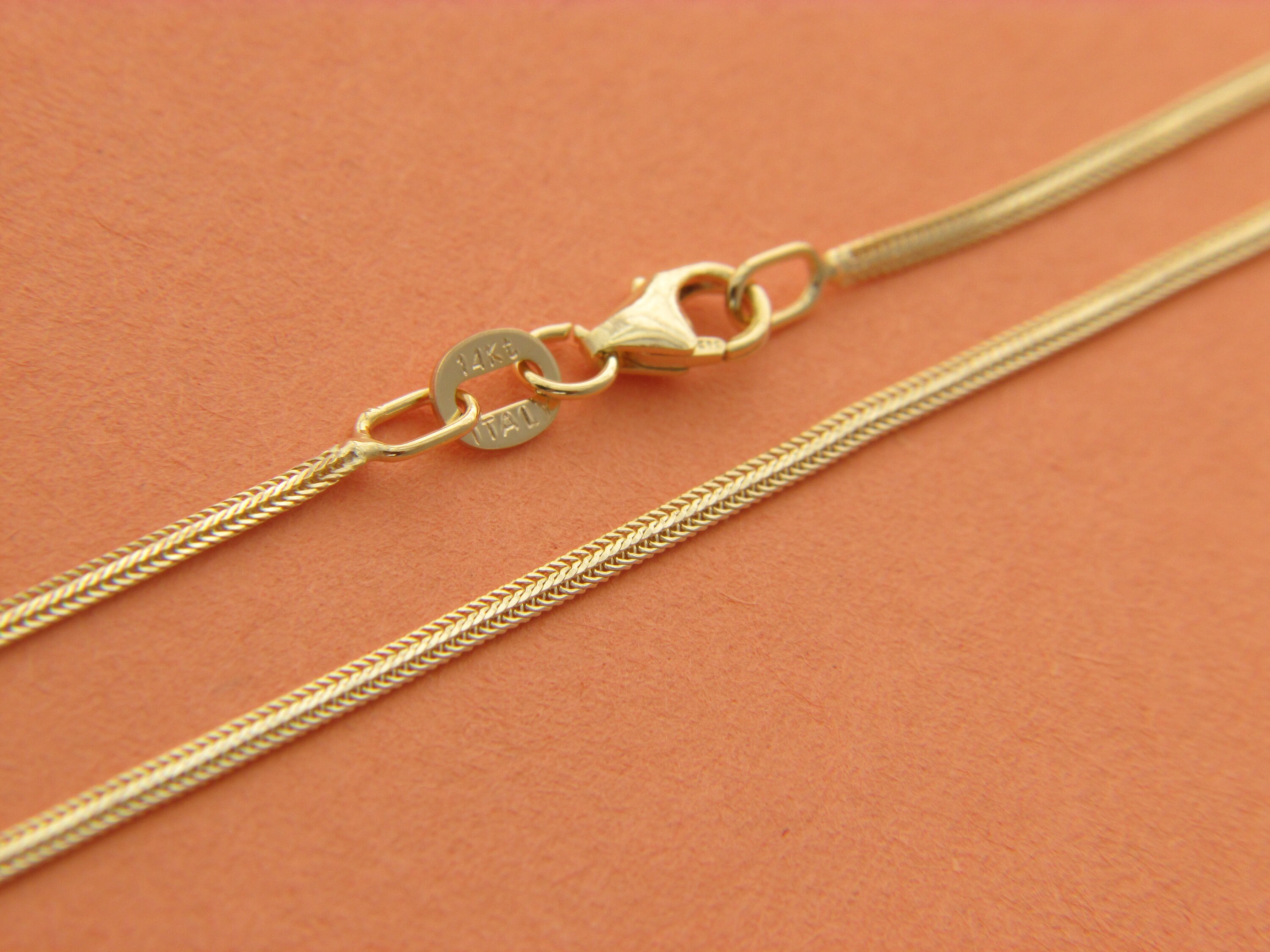 Real 14k Gold Foxtail Chain 2mm Necklace with lobster clasp Etsy