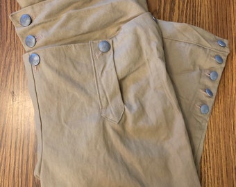 Men&#39;s Drop front Colonial knee breeches for 18th Century - medium weight canvas with pewter buttons ***Made to order***