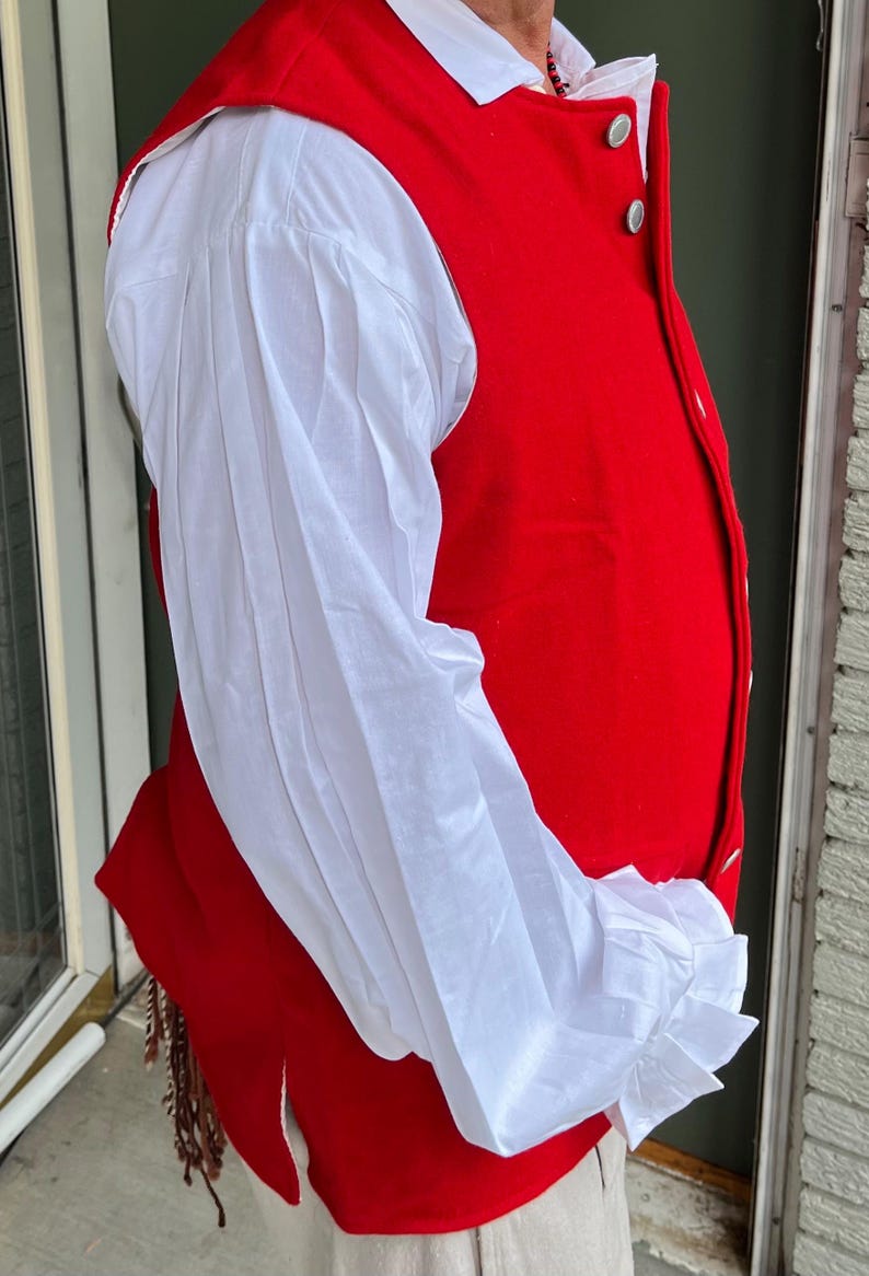 Men's Revolutionary War Colonial Vest or Waistcoat RED WOOL - Etsy