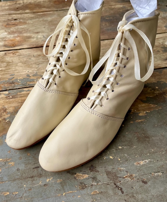 Regency Boots for Fine Ladies - Cream Leather