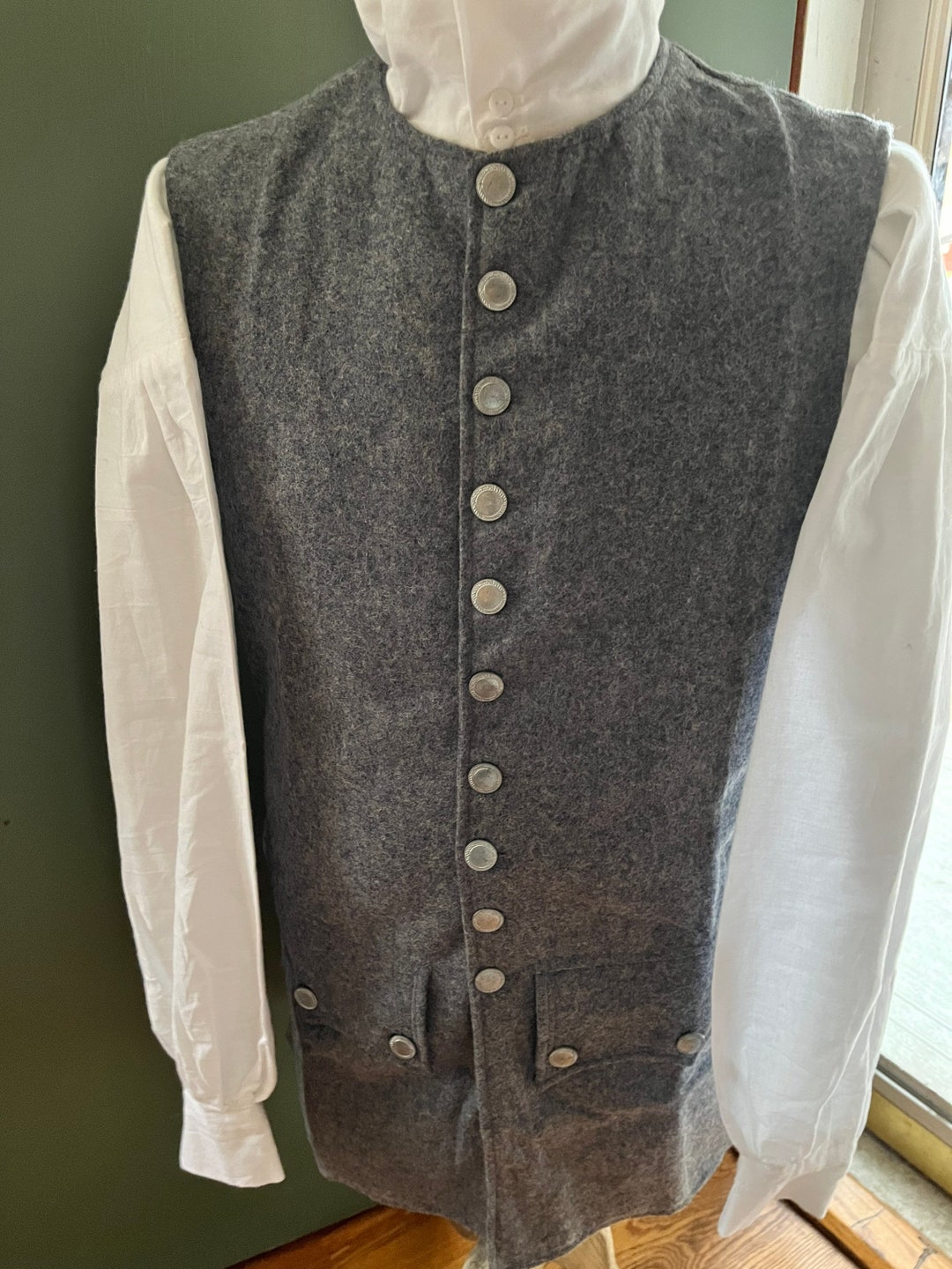 Men's WOOL Colonial Vest or Weskit - Etsy