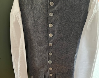 Men&#39;s WOOL Early 1750’s Colonial Vest or Waistcoat