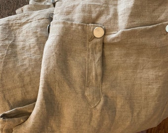 18th Century LINEN Men's Drop Front Full Length Pants LINEN- military or civilian made to order