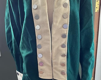 US Marines Regimental Coat Revolutionary War Green with white facings