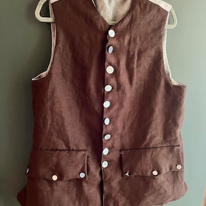 Men's French and Indian War Vest or Waistcoat