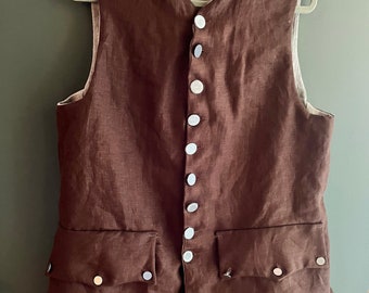 Men's French and Indian War Vest or Waistcoat