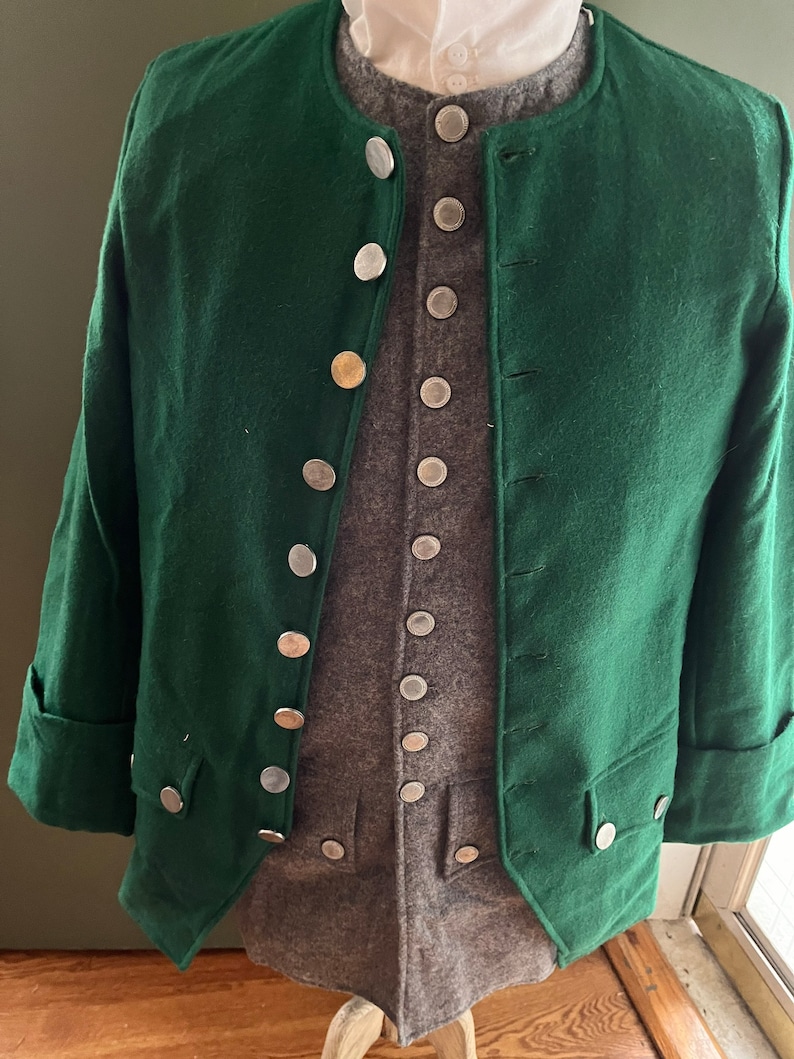 Men's Early 1750’s Colonial Vest or Waistcoat in RED WOOL - Etsy