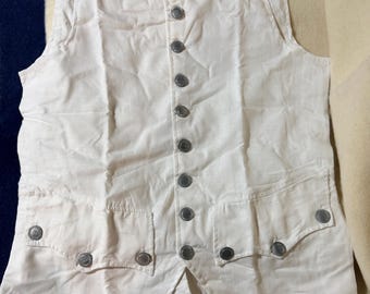 Men's Revolutionary War vest or waistcoat - Pure White LINEN**Ready to ship**