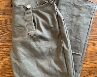 18th Century Men's Drop Front Full Length Pants - military or civilian