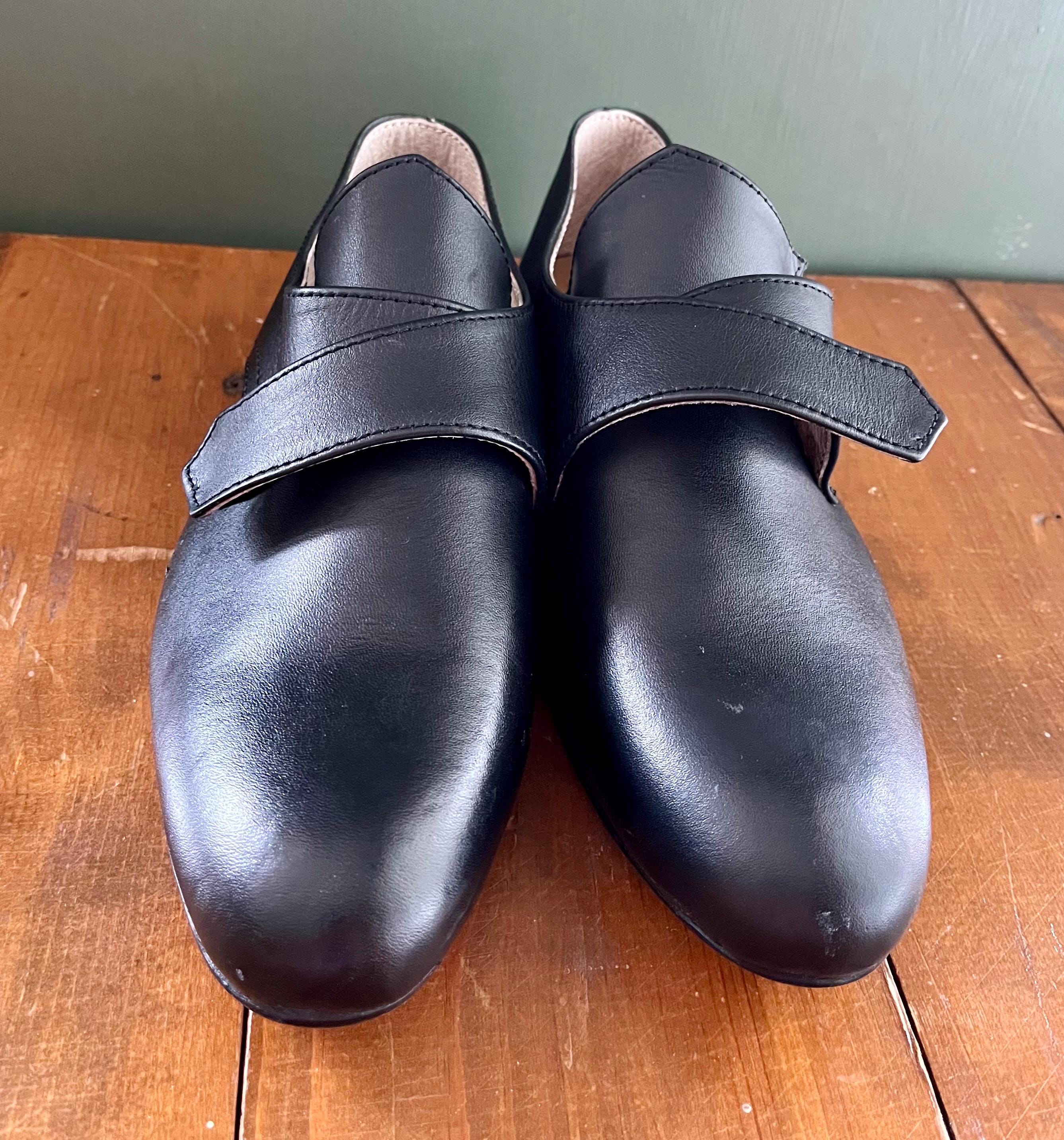 Ladie’s shoes for 18th Century. All Leather-Buckles Included (choose your color, size and buckle) low heel for camp wear