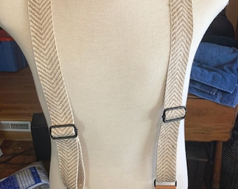 Suspenders for Living History. These are called Braces in the late 18th early 19th Centuries. Available in off white or brown **see pics**
