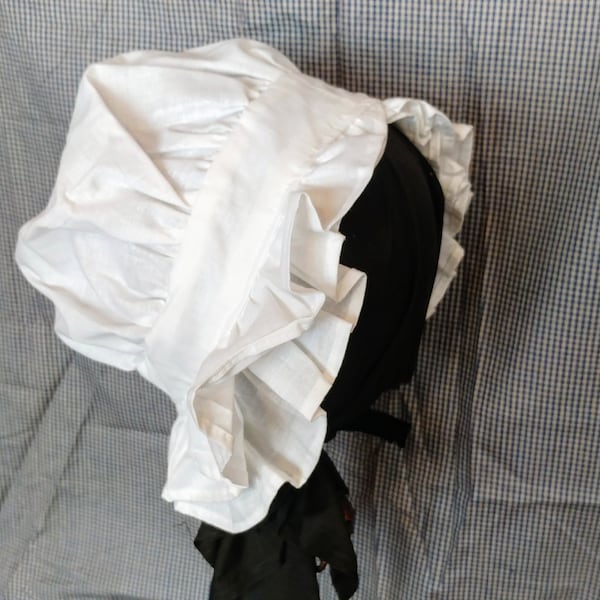 Regency Style Double Ruffle Day Cap - Bonnet