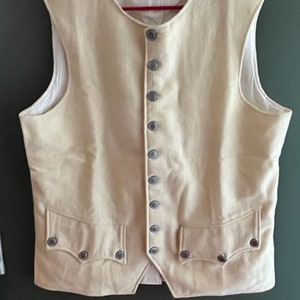 Men's Wool Colonial vest or Waistcoat