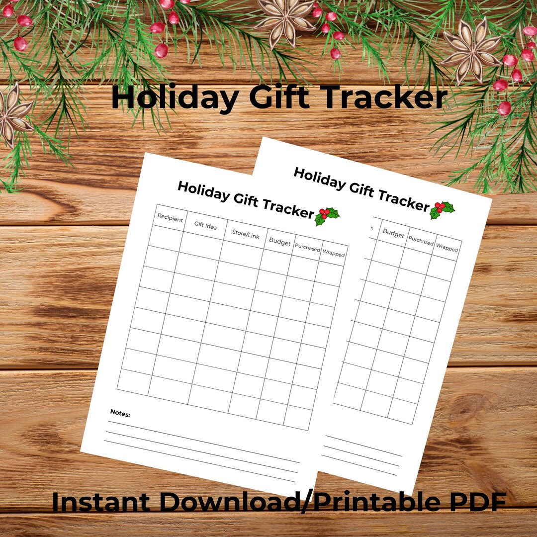 Holiday Gift Tracker Printable | Christmas Planner Page | Holiday ...