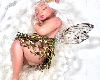 Ooak fairy miniature polymer clay fairy doll.   6 inch
