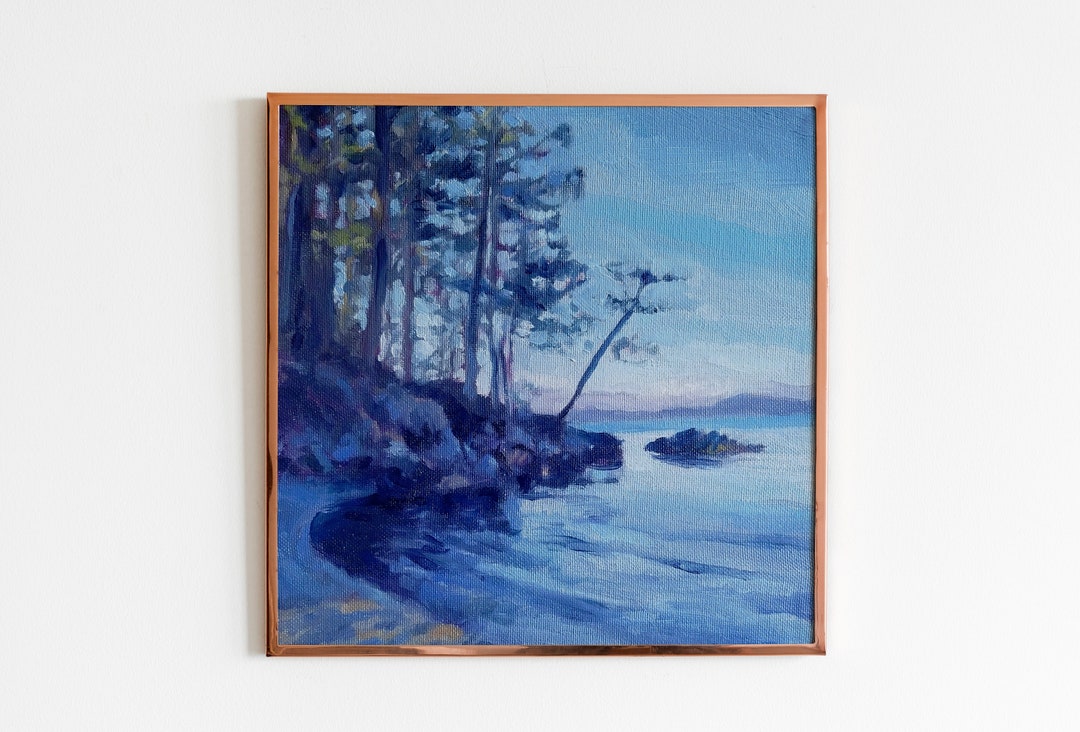 Anacortes Beach Original Oil Painting unframed 10x10 Coastal Landscape