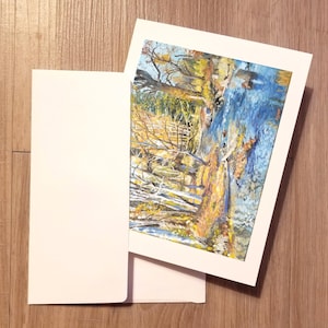 Herbst Grußkarten - Fluss Malerei - Wählen Sie wie viele (Count) - einzeln oder in Paketen - Herbstbäume Flusslandschaft leere Kunst