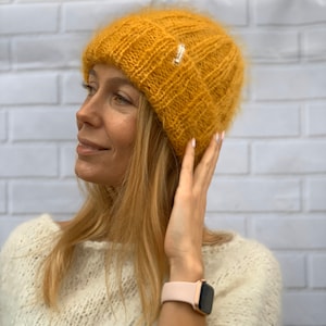Mohair HAT, Women Hat, Winter Beanie, Handknit Beanie, Fluffy Hat Warm, 100% hand made