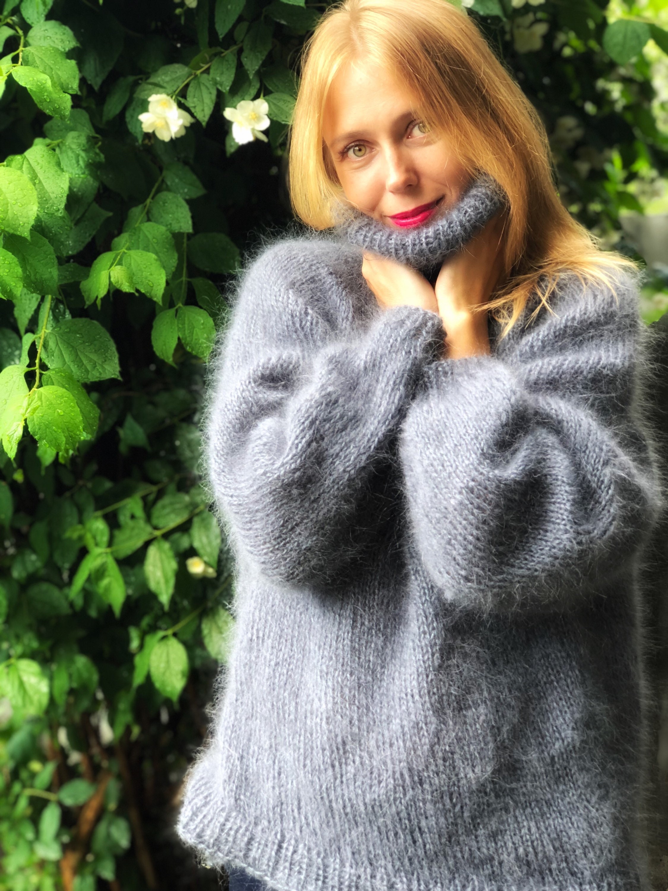 Grey mohair sweater clearance