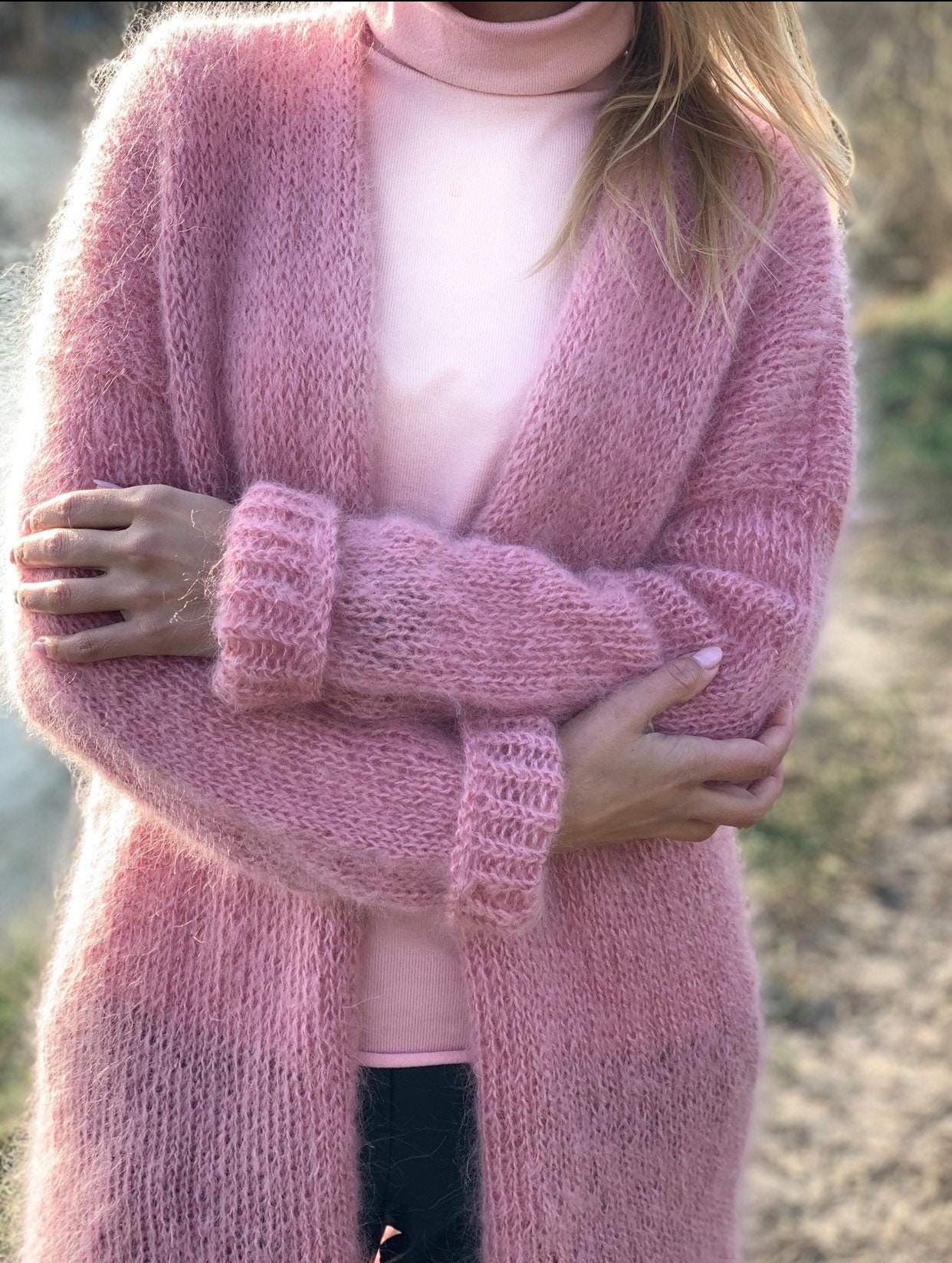 人気ブランドの UNUSED MOHAIR 3 PINK CARDIGAN カーディガン - freshndelicious.com