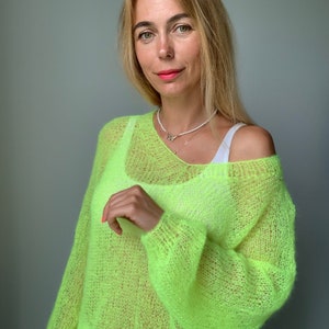 Mohair Sweater, READY TO SHIP, Soft Mohair sweater, Wool sweater, mohair pullover, Handknit sweater, Knitted sweater, 100% hand made image 1