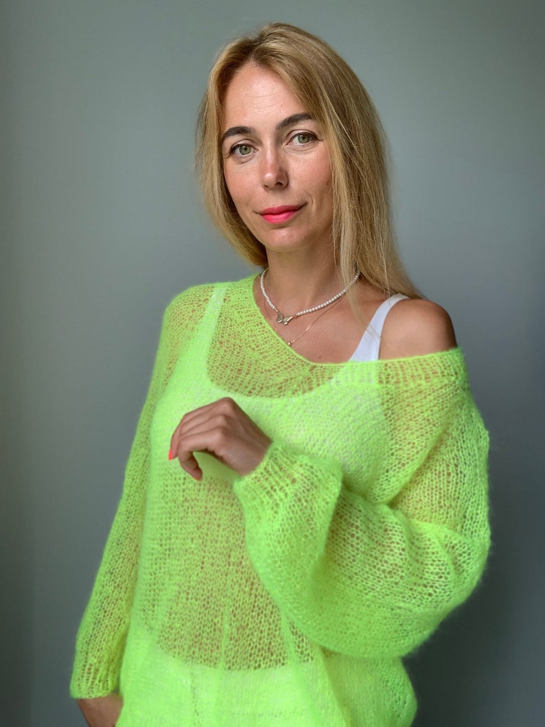 Mohair Sweater, READY TO SHIP, Soft Mohair sweater, Wool sweater, mohair pullover, Handknit sweater, Knitted sweater, 100% hand made image 1